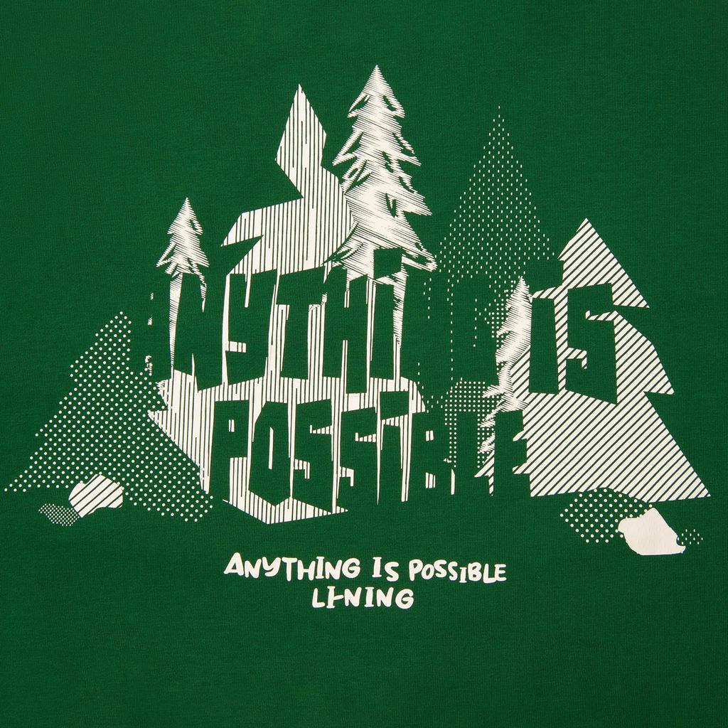 Li-Ning Модный универсальный свитер с круглым вырезом Dopamine Letter с длинным рукавом из флиса, трикотажная мужская толстовка Eden-Green AWDV377-4