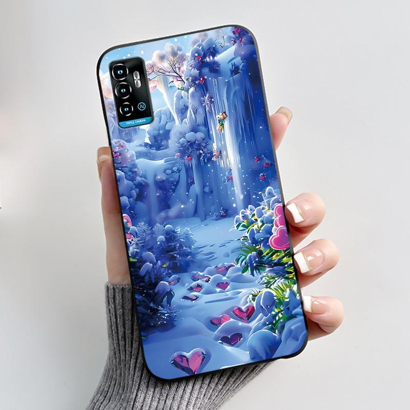 Милый Мультяшный Чехол Для ZTE Blade A71 Чехол-Крышка Для Optus X Swift 5G Печатный Корпус Защитная Крышка Мягкий Силикон Черный Корпус