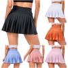 Женские повседневные шорты из двух предметов для бега, летние спортивные шорты для велоспорта, плиссированная юбка для тренажерного зала, йоги, теннисная юбка (с карманами)