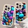 Aesthetic Stones Thicken TPU Mobile Phone Case for iPhone 17 16 15 14 13 12 11 Air Pro Max Plus Colorful Cover