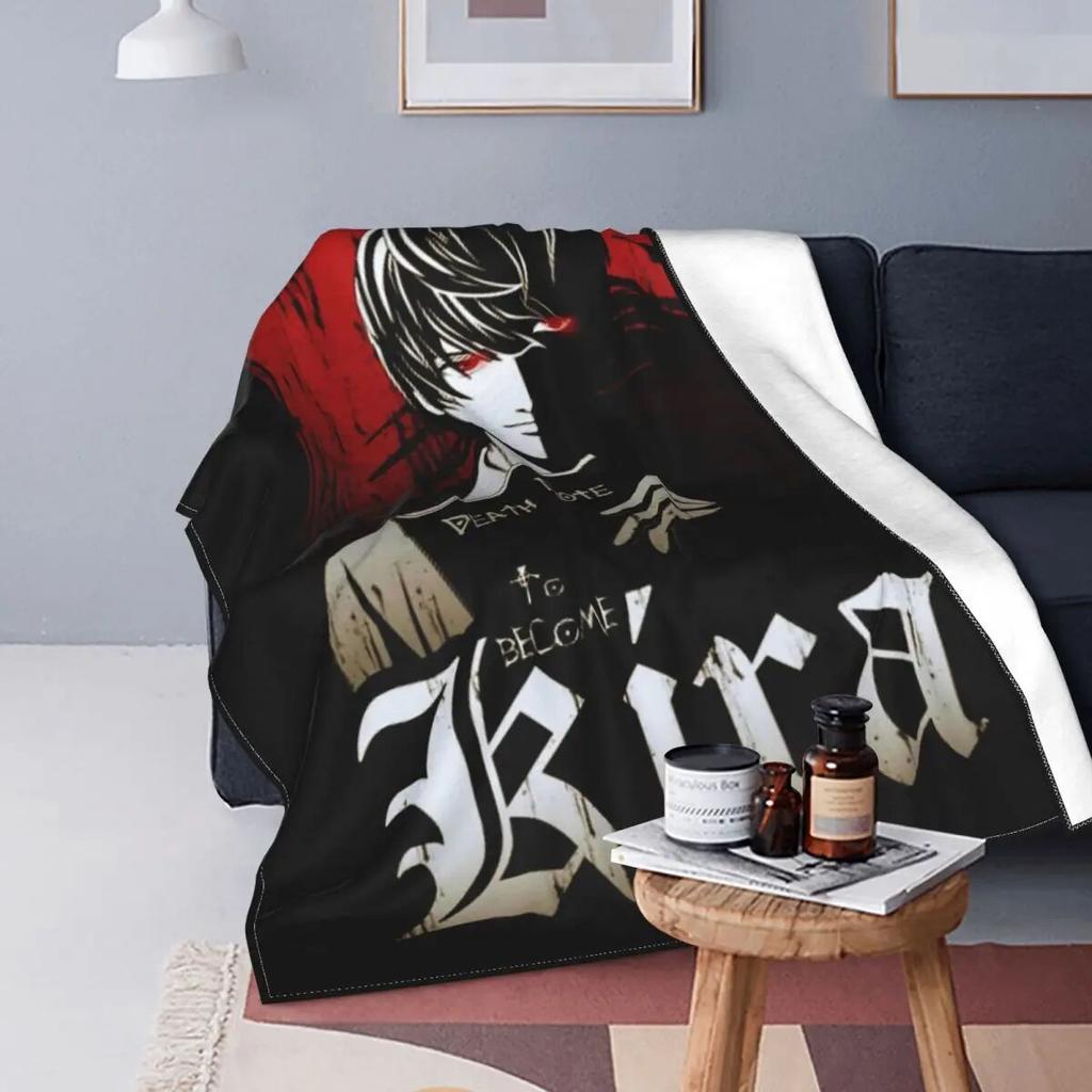 Тетрадь смерти Кира фланелевые одеяла аниме светлое одеяло Ягами для кровати, спальни, мягкое покрывало
