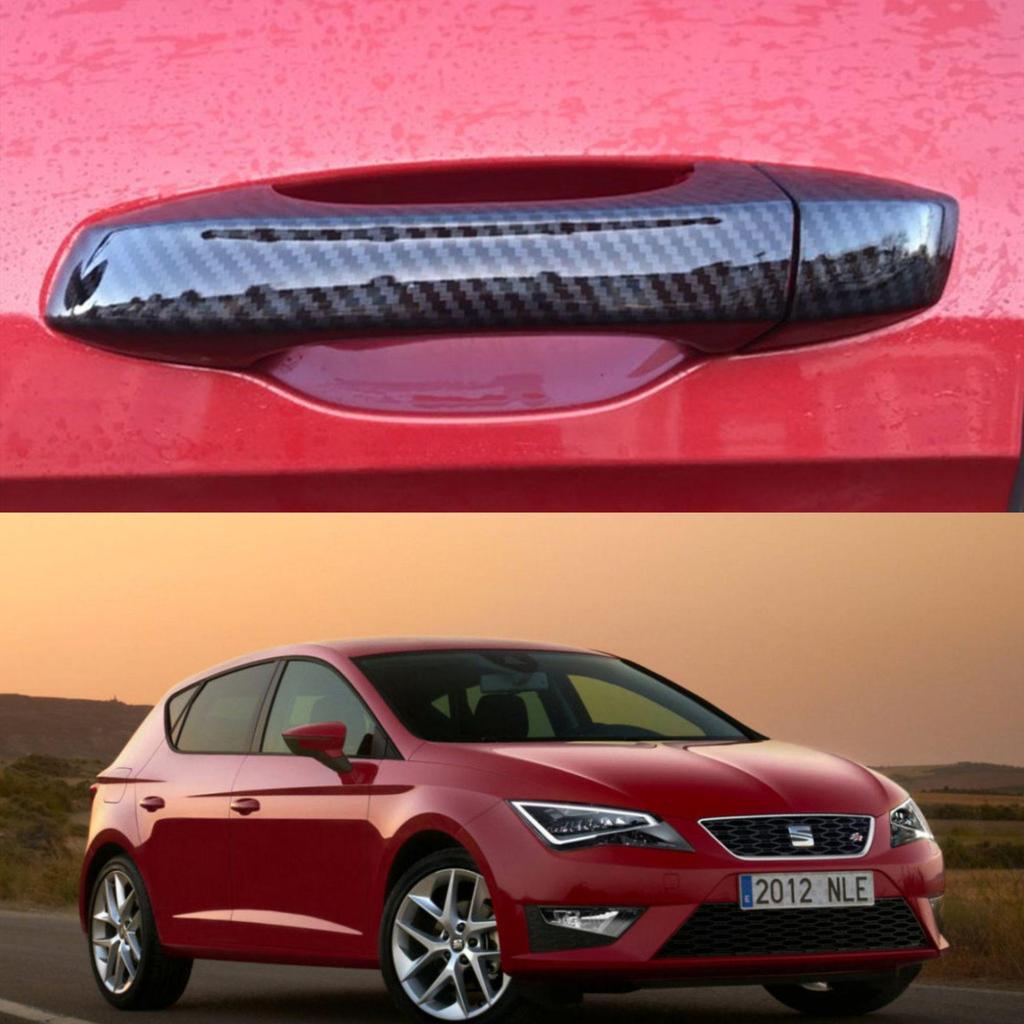 Накладка на дверную ручку с текстурой углеродного волокна для 13-19 SEAT Leon MK3 Седан