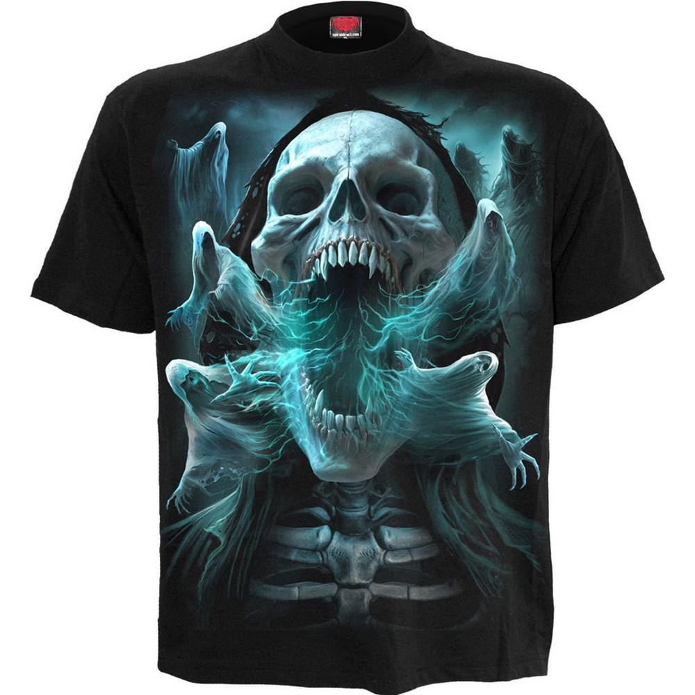 Spiral Direct Unisex Adult Ghost Skull Back Print T-Shirt