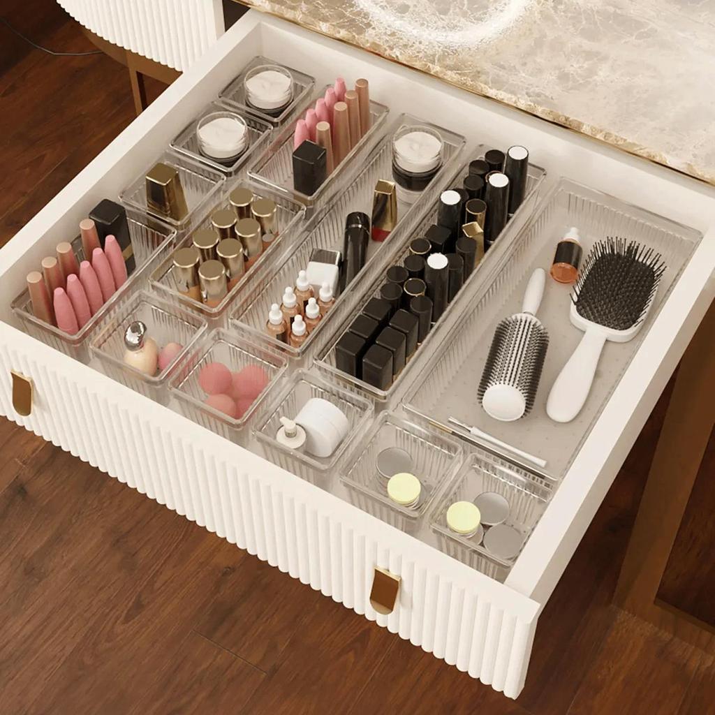 Органайзер для макияжа для ювелирных изделий из 12 предметов - набор органайзеров для ящиков, прозрачный
