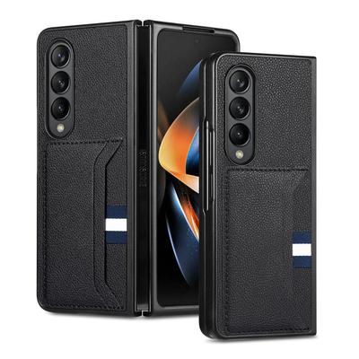 Чехол с функцией слота для карт с защитой от царапин для Samsung Galaxy Z Fold 6 5 5G Fold5 Fold6 Fold4 Fold3 Fold2 Fold 3 2 4 Кожаные чехлы