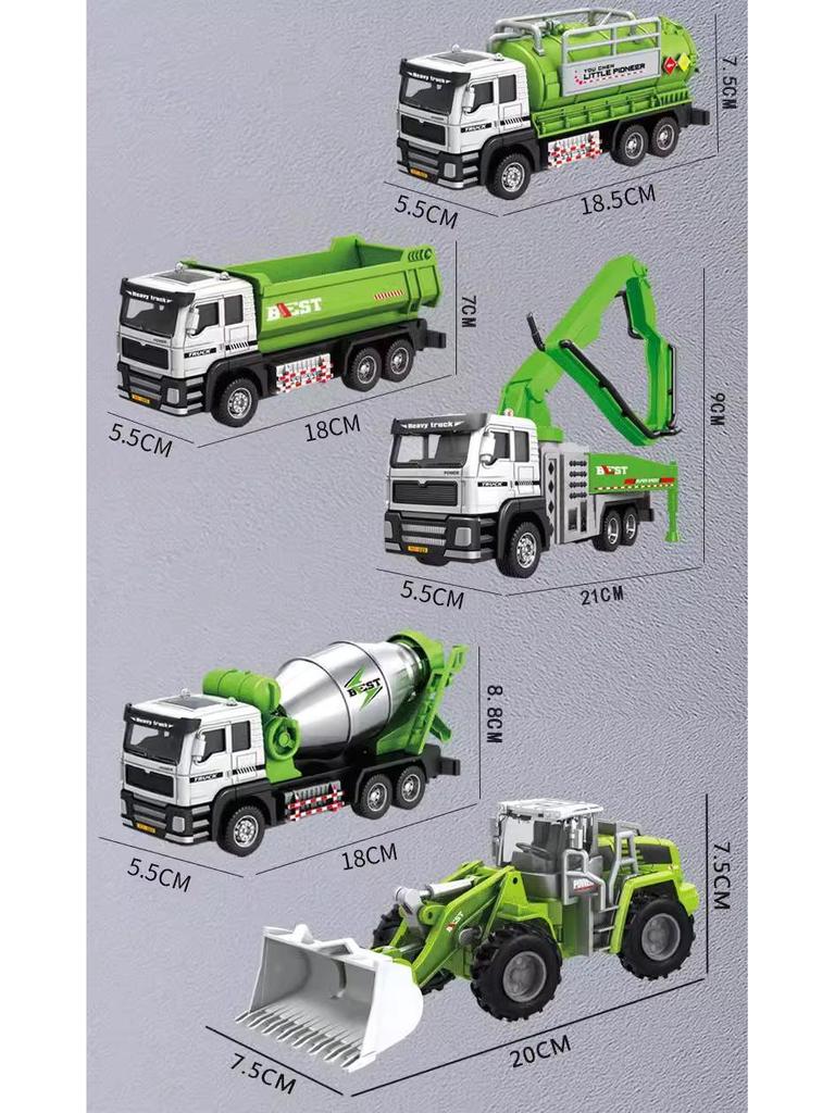Детский набор строительной техники из сплава: Экскаватор, Снегоочиститель, Кран, Бетоносмеситель, Игрушки-симуляторы