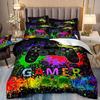 Bedding Home Textiles Gamepad Digital Printing Three-Piece Quilt Cover Sheet Kit