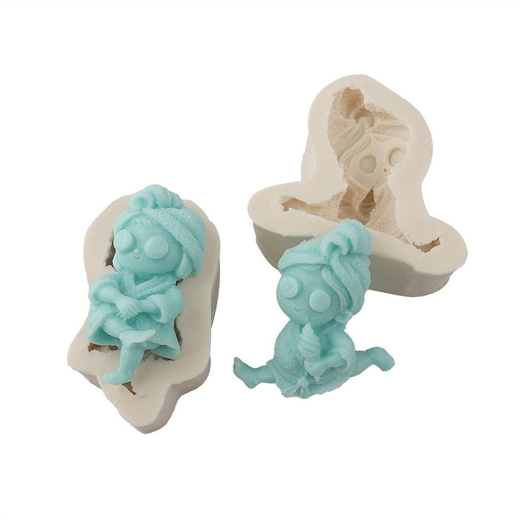 Силиконовая форма для свечей с ангелом и девочкой для изготовления украшений ручной работы, смоляные формы для благовоний и свечей, цементная статуя, искусство