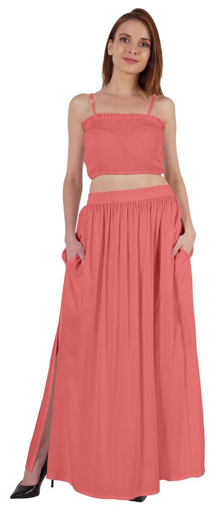 Bimba Летняя одежда для вечеринок Сексуальное платье из 2 предметов для женщин: укороченный топ и длинная юбка, комплект W