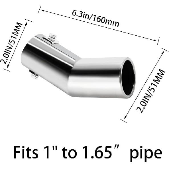 Car Stainless Steel Exhaust Tips Fit 0.75 to 1.5 Inch Car Exhaust Pipe Modification Tail Throat Tail Pipe Steel Exhaust Tips Finish Tailpipe