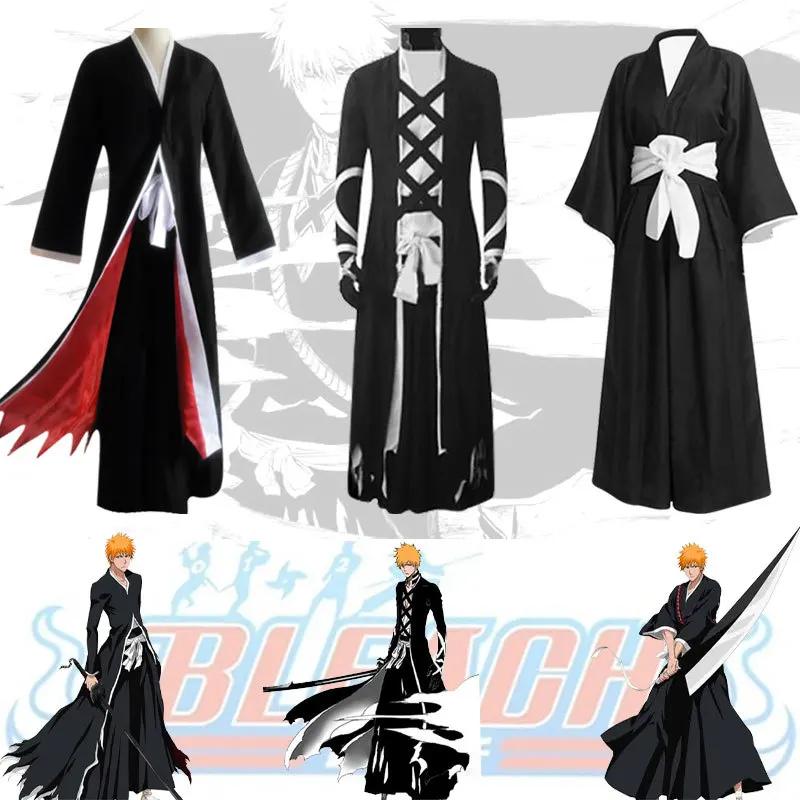 Anime Bleach Kurosaki Ichigo Cosplay Tensa Zangetsu Costumes Die Pa Soul Society Shinigami Kimono Set Mugetsu Uniform