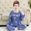 Spring and Autumn Ladies Women's Pullover Pajamas Loose and Comfortable High-quality Middle-aged Cotton Long-sleeved Trousers Home Set