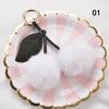 1PC Soft Plush Ball Key Chain Faux Fur Cherry Car PomPom Pendant Keyring