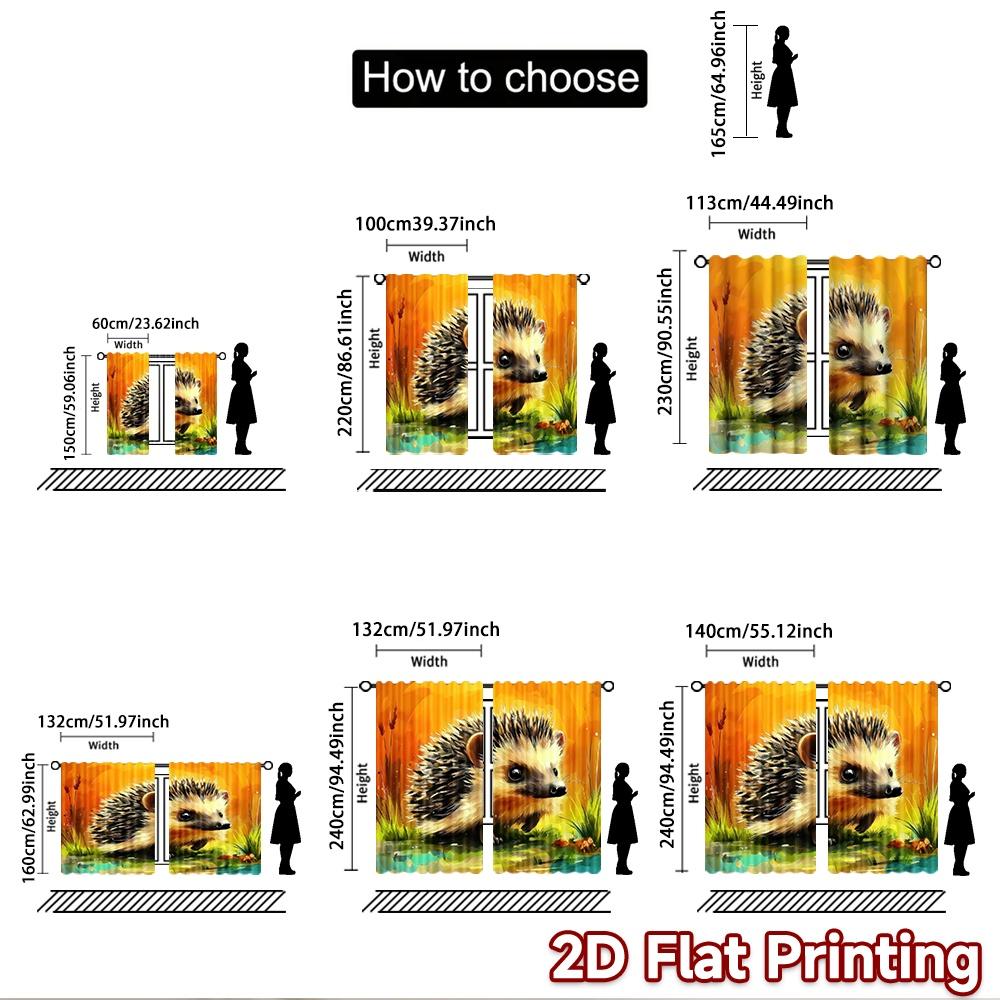2D flat Photography Backdrop Scene Tapestry Cute Hedgehog in Field 100% Polyester Festive Holiday for Suitable for parties