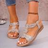 Women's Wedges Sandals 2025 Summer New Platform Sandals Women Casual Roman Shoes Female Solid Color Fashion Crystal Sandalias