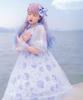 Milky Time Women's Sweet Lolita Dress, Natural Organza Shell Cosplay Costume, Medium (Blue)