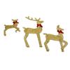 Праздничное украшение в виде оленя, золотистый светодиод, простая сборка, 3 предмета, семейный декор в виде оленя для рождественского фестиваля, двор
