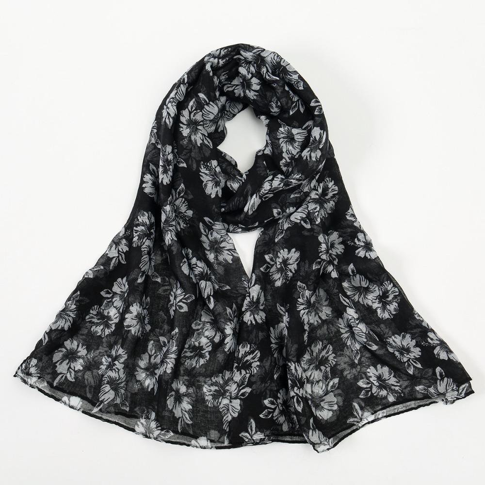 Breathable Floral Printed Scarf Soft Muslim Scarf Fashion Hijab Shawl Muslim Women