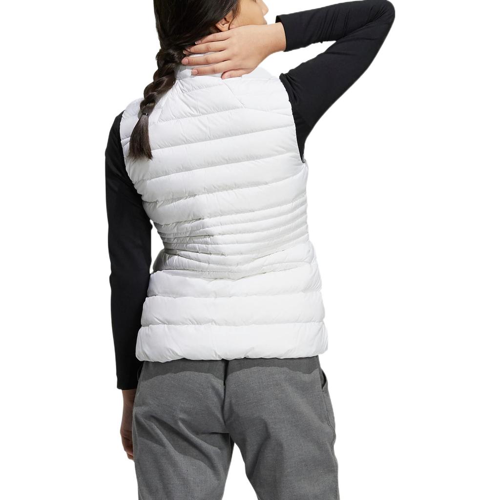 Adidas Solid Color Logo Print Stand Collar Sleeveless Down Vest Women Vests White GT3318