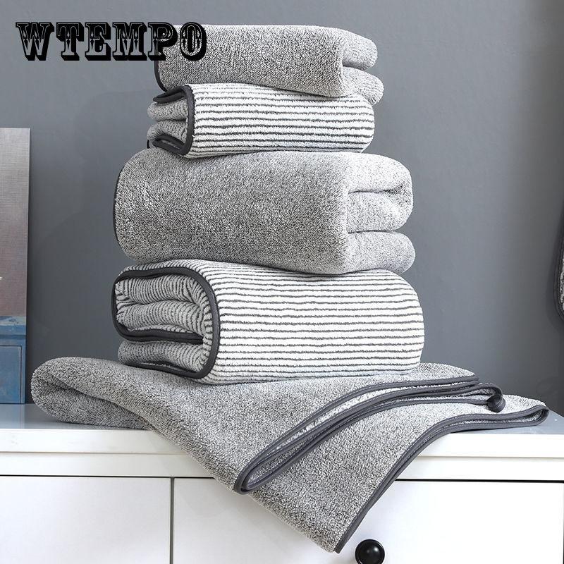Банное полотенце, антибактериальное, домашнее, мягкое, впитывающее, быстросохнущее, утолщающее, для взрослых, набор мягких банных полотенец из микрофибры
