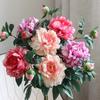 Искусственная композиция из шелковых пионов для декора гостиной и обеденного стола