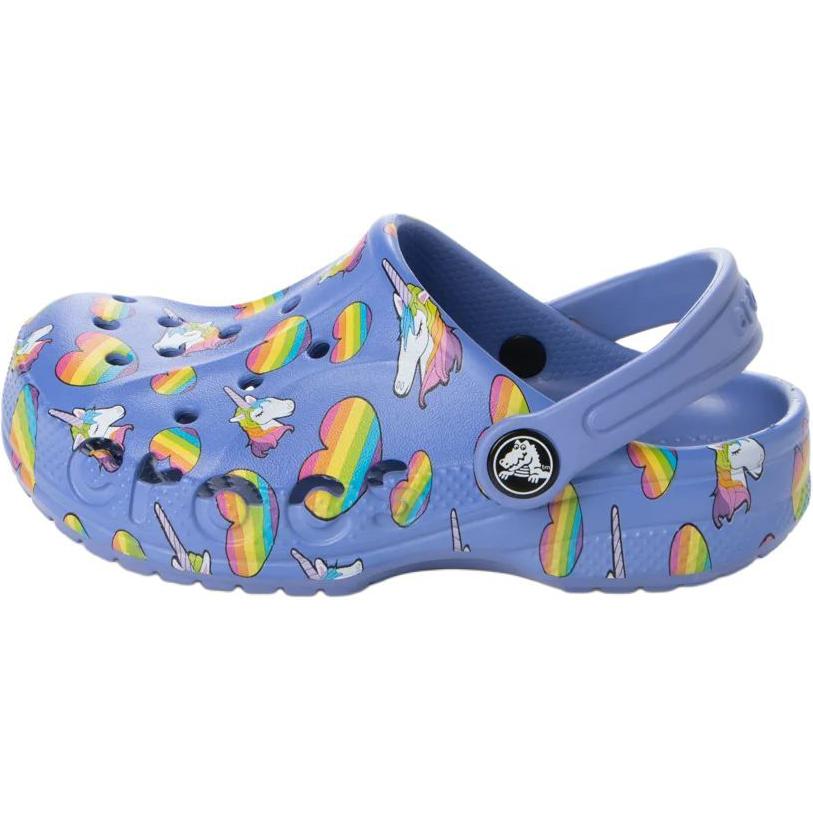 Crocs Baya Printed Clog K Comfortable Slip-Resistant Durable Low-Top Sandals Kids Sandals Blue 207657-4RV