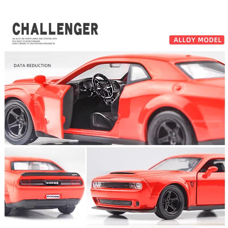 Dodge Challenger 1/36 имитация литья под давлением металлический сплав модель автомобиля звук свет инерционный механизм коллекция игрушки мальчики дети juguetes niños