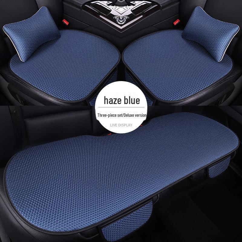Комплект подушек для автомобильного сиденья из дышащего ледяного шелка для любого сезона, цельная конструкция с функциями вентиляции и комфорта.
