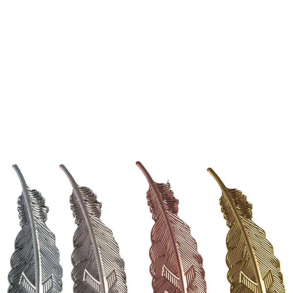 Retro Metal Feather Bookmark Ins Bookmark Feather Pendants Bookmark Photography Tools