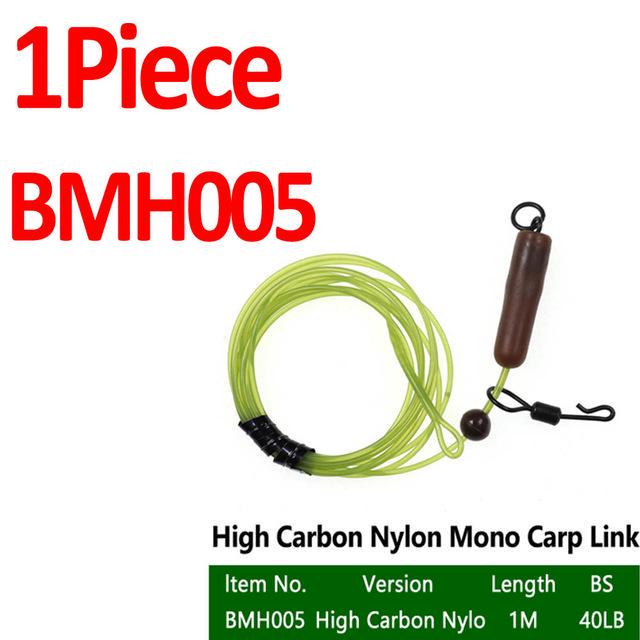 Bimoo 1PC 30LB 35LB 45LB Fluoro Carbon Fused Carp Link High Carbon Carp Main Line Braided Carp Leader Trace with Terminal Swivel
