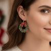 1 Pair Bowknot Christmas Earrings Party Decorations Xmas Stud Earrings  for Women