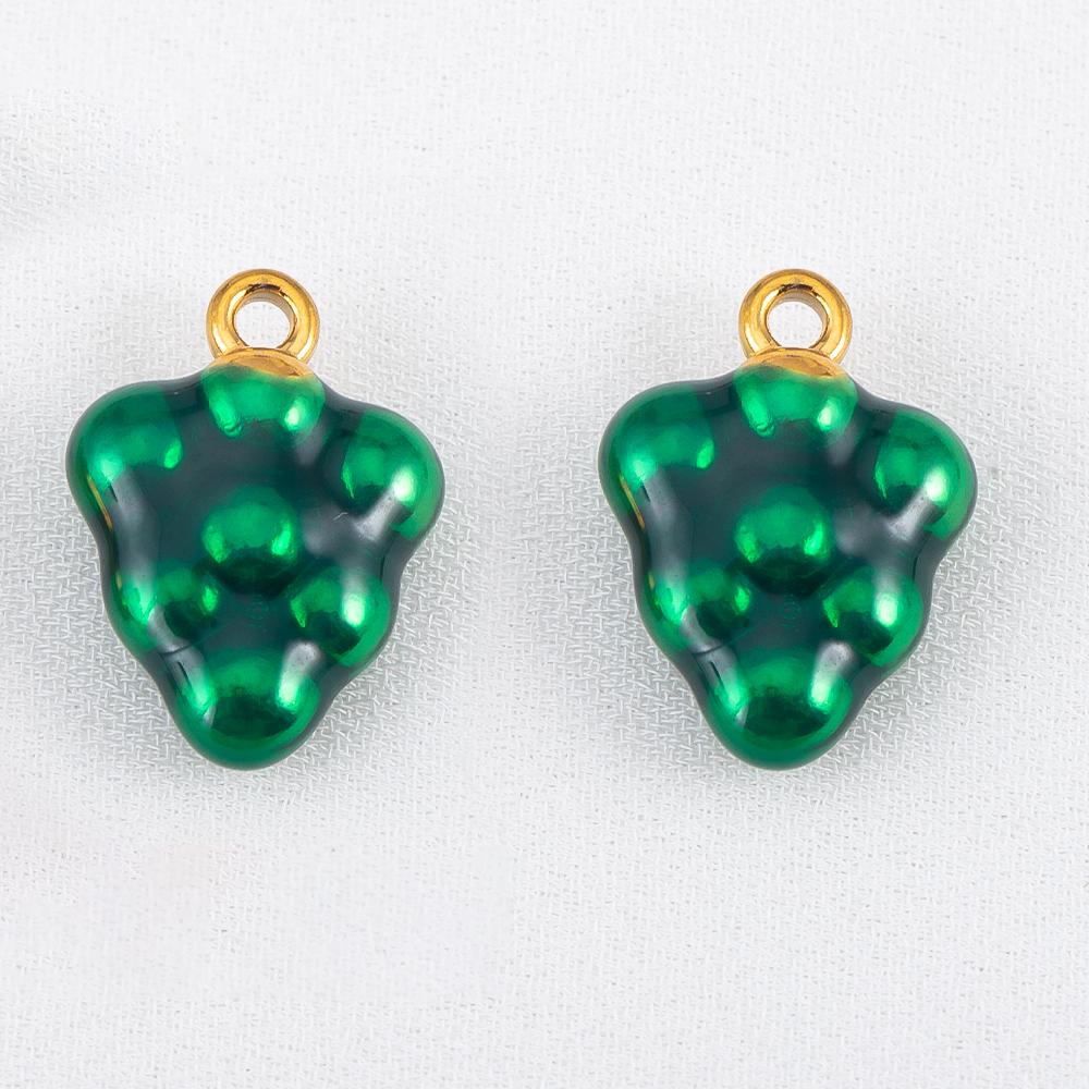 2pcs Stainless Steel Enamel Cute Strawberry Banana Corn Grape Cherry Charms Gold Plated DIY Bracelet Earrings Jewelry Findings