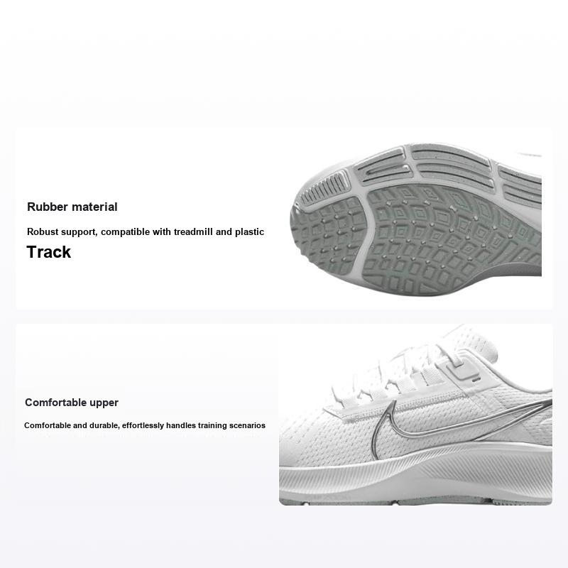 Nike Air Zoom Pegasus 38 White Metallic Silver Женские кроссовки Pure-Platinum Wolf-Grey CW7358-100