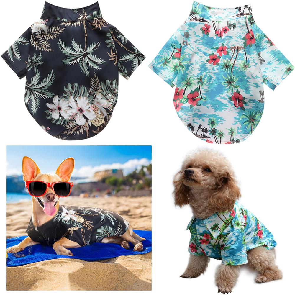 Print Hawaiian Pet Clothes Pet Summer Shirt Dog T-Shirts Pet Dog Clothes Pet Shirts Pet Dog Shirts