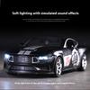 1/32 Mustang GT500 Металлическая литая модель автомобиля Сила возврата Вперед Звук и свет Детская игрушечная машинка Подарок для мальчика
