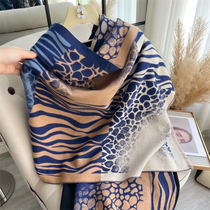 Luxury Winter Cashmere Scarf Women Design Warm Pashmina Blanket Poncho Scarves Female Shawl Wraps Thick Foulard Bufanda