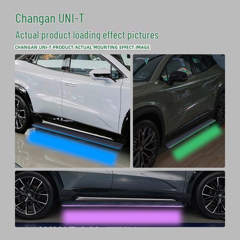 Боковая подножка для кроссовера Changan UNI-T с фиолетовой светодиодной подсветкой, алюминиевый сплав