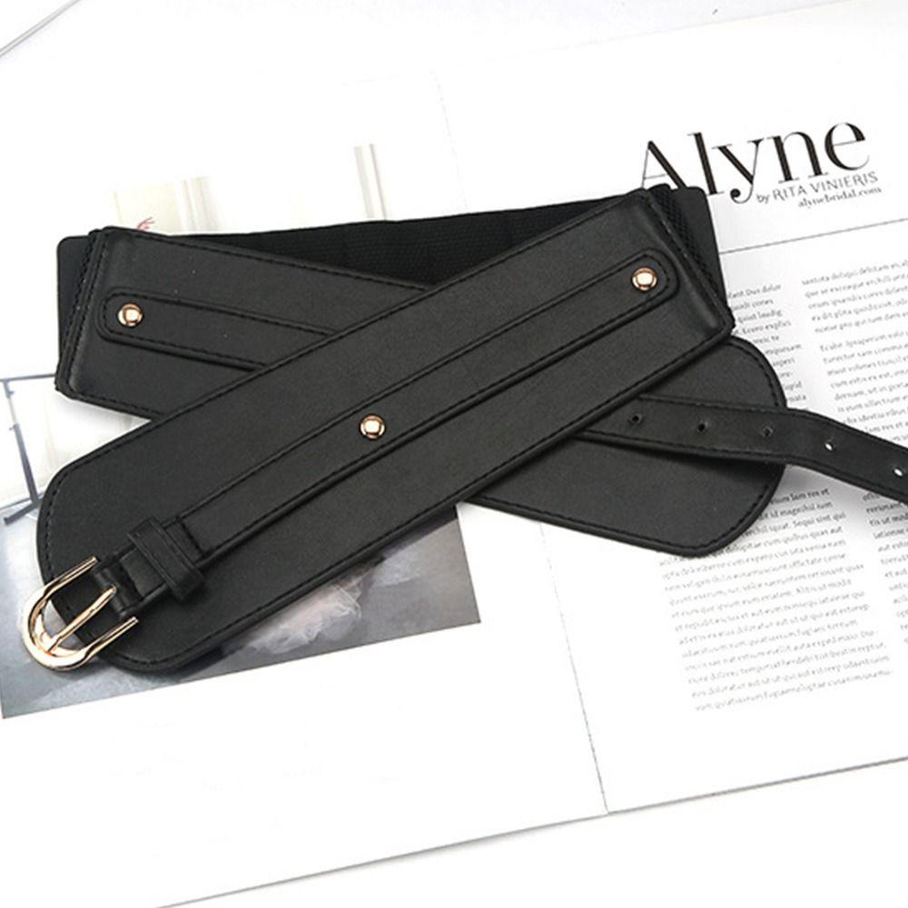 Классические повседневные женские эластичные пояса, роскошные широкие ремни, эластичный корсет, кожаный пояс