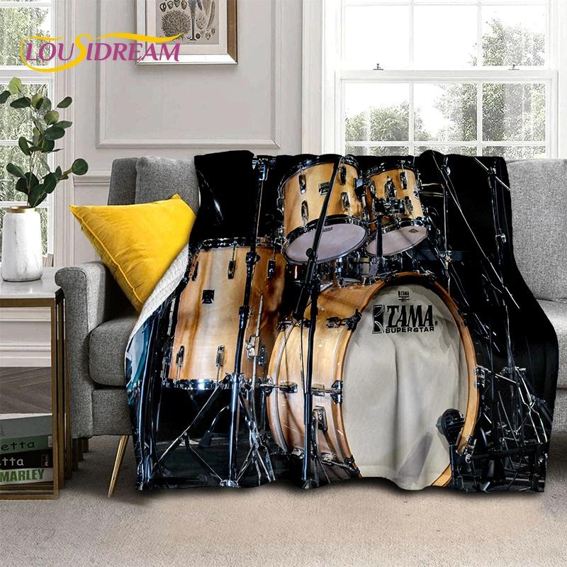 3D Music Instruments TAMA Drum Kit Drum Set Blanket,Soft Throw Blanket for Home Bedroom Bed Sofa Picnic Travel Office Cover Gift