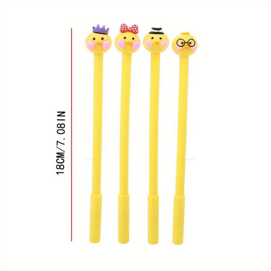 Back To School Season 10pcs 0.5mm Creative Cartoon Silicone Head Duck Gel Pen Fresh Office Signature Pen Cute Learning Stationery Water-based Pen
