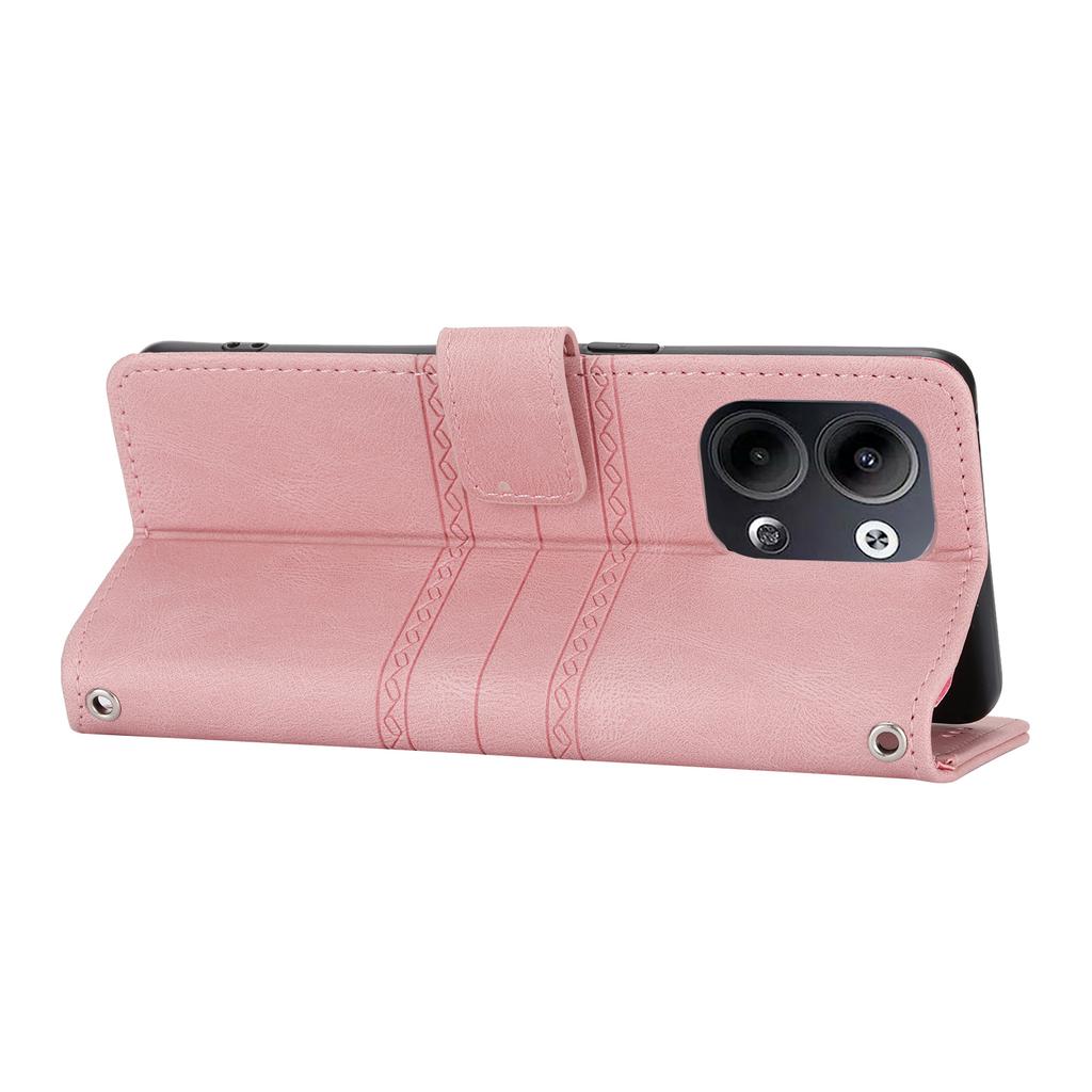 For Oppo Reno13 Pro 5G Case Wallet Skin-Touch Leather Imprinted Phone Cover