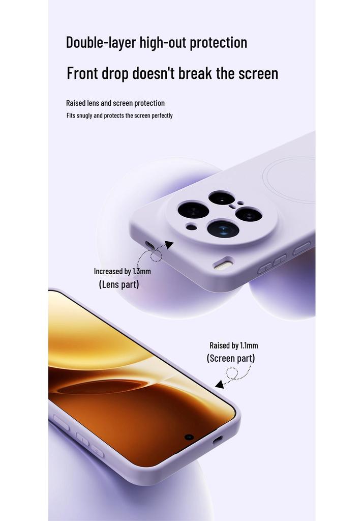 VIVO X300 PRO Магнитный чехол из жидкого силикона с ощущением кожи, Полное покрытие, Защита от падений.