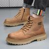 Мужские ботинки мартин в британском стиле, короткие ботинки, осень-зима, новые, с боковой молнией, рабочие ботинки, модные высокие теплые ботинки-рыцари