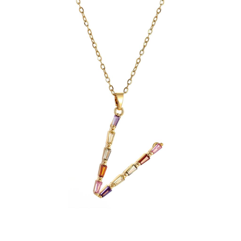 Женское металлическое колье с бриллиантами и цветными драгоценными камнями, Премиальный дизайн ручной работы, Колье с инициалом, Подарок для женщин, Праздничный подарок, Ювелирное украшение для вечеринки