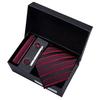 Mens Silk Necktie Hanky Cufflinks Striped Silk Ties Tie Bars with Gift Box Set Barry.Wang