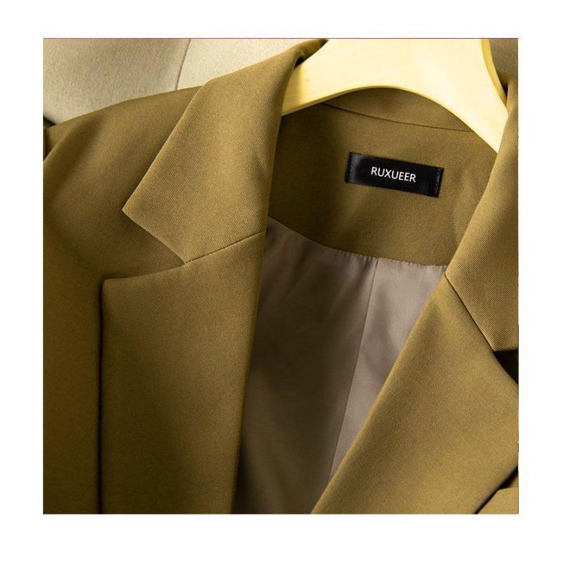 Повседневный пиджак женский осенний деловой костюм модный верх с разрезом сзади