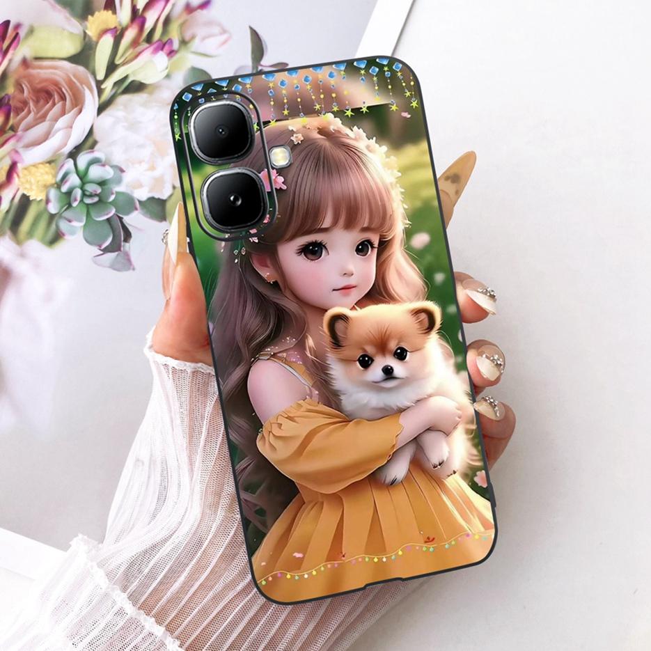 For Infinix Smart 20 Case X6840 X6840B Luxury Bow Flowers Painted Cover Soft Silicone Case For Infinix Smart 20 Smart20 4G Shell