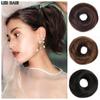 Synthetic Short Hair Bun Donut Straight Ponytail Wrap Bun Hair Extensions Hairpiece Natural For Women Cosplay Party Wear