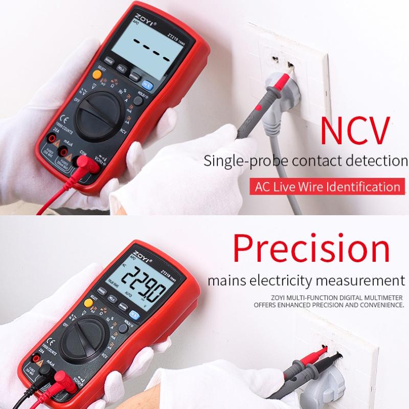 ZOYI Digital multimeter ZT-219 features four-digit semi-true RMS high-precision full-gear anti-burn multimeter 19999counts