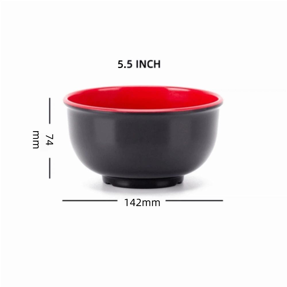 Black Red Food Containers Imitation Porcelain Soup Bowl New Melamine Bowls Dishware